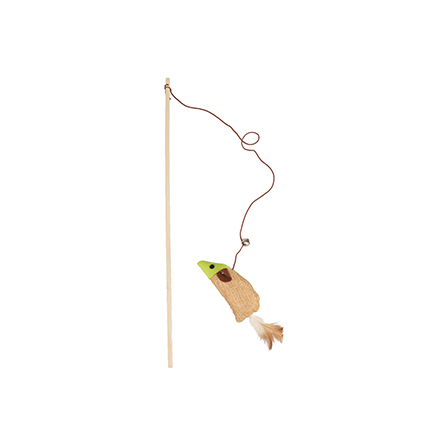Flamingo Игрушка для кошек удочка деревянная с мышкой с кошачьей мятой – интернет-магазин Ле’Муррр