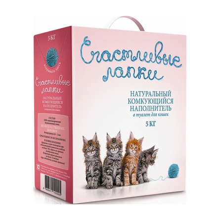 Счастливые Лапки Комкующийся глиняный наполнитель для кошек – интернет-магазин Ле’Муррр